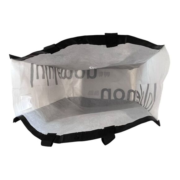 Lululemon | Black White Shopping Beach Tote Car Travel Clothing Pack Bag OS - Picture 5 of 5